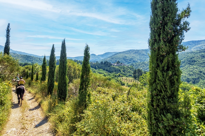 horse riding in tuscany